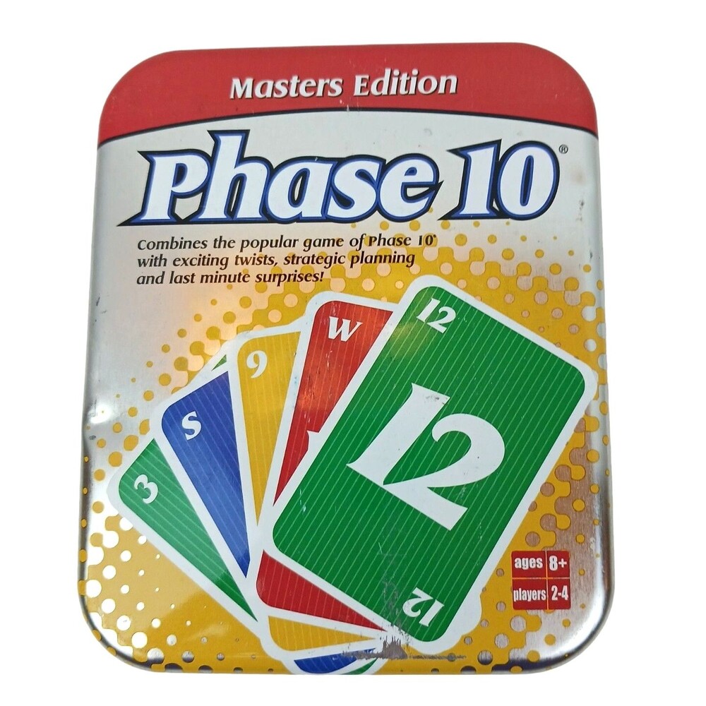 Phase 10 Masters Edition Fundex 2003 Collectors Metal Tin Complete